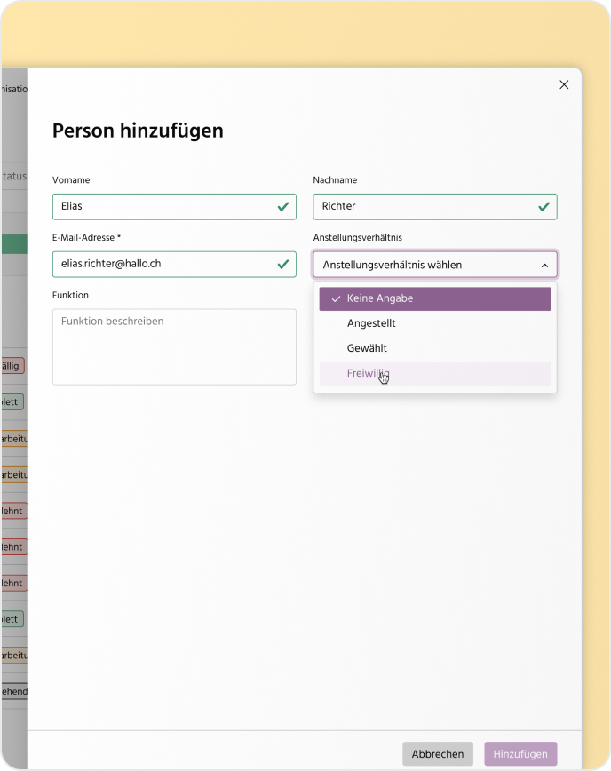 Mitarbeitende verwalten in der Software für Schutzkonzept 
